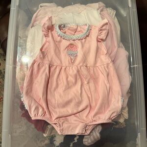 Pink Ice Cream Embroidered Kids Bodysuit